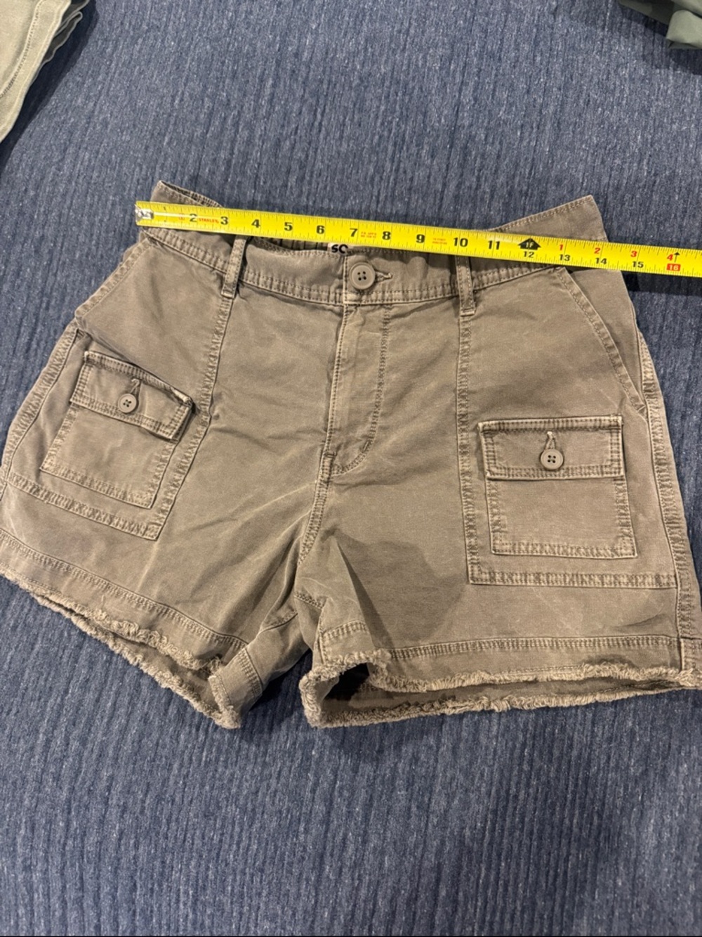 Women's High Wasted Olive Utility Cargo Shorts